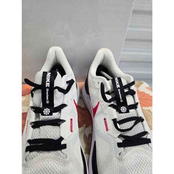 Nike Air Zoom Structure 25 White Red Running Shoes DJ7883-106 Men's Size 14 - Picture 4 of 8